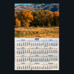 Golden October 2025 Calendar Poster<br><div class="desc">The beautiful colors of fall come out in this image of the trees and pasture in late October.  The Ruby Mountains of Nevada are in the background. The original photograph was digitally transformed to resemble a painting. The bottom has a 2025 Calendar.  Artwork by Diane Blackman.</div>