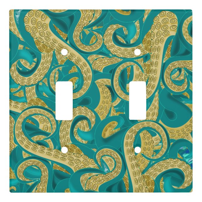 Golden Octopus Light Switch Cover (Front)