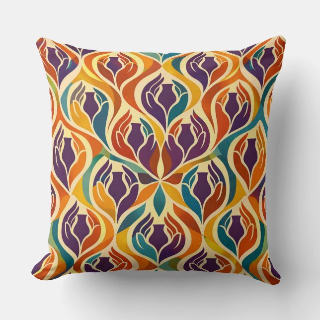  Golden Offering Throw Pillow (Front)