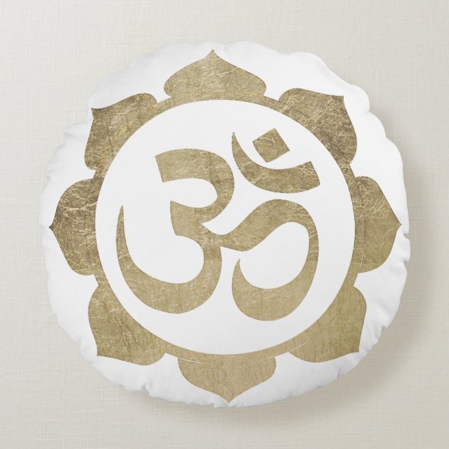 Golden Ohm Round Pillow (Front)