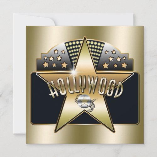 Golden Old Hollywood Typography Retro Invitation