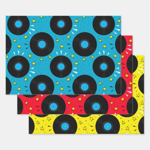 Golden Oldie Retro Vinyl Records Wrapping Paper Sheets