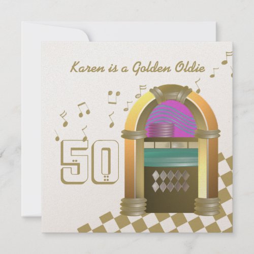 Golden Oldies Juke Box Invitation