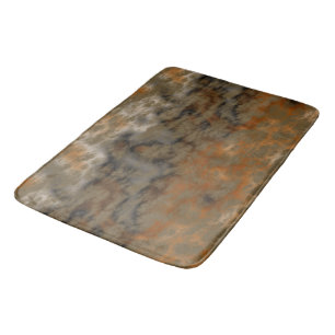 Golden Olive Abstract Bath Mat