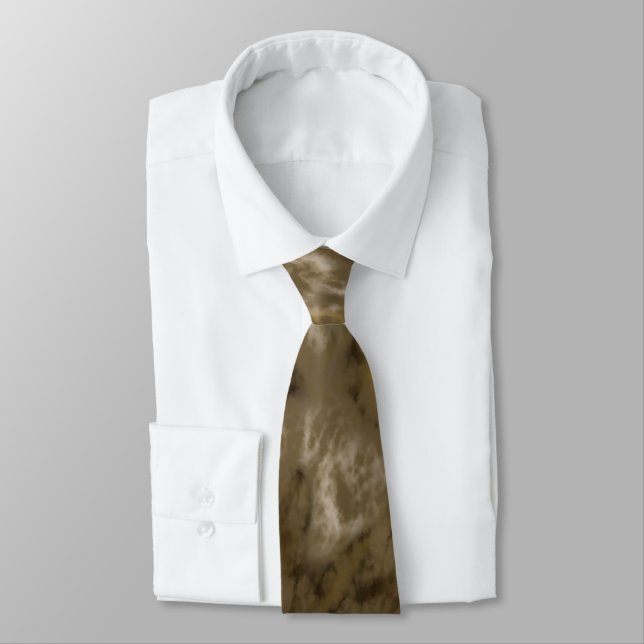Golden Olive Marble   Neck Tie (Tied)