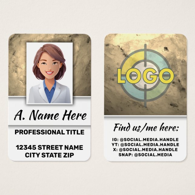 Golden Olive Template Lab Techs Health Innovators (Front & Back)