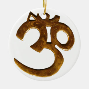 Golden Om Ceramic Ornament