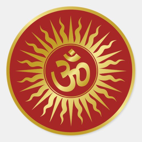 Golden Om Classic Round Sticker