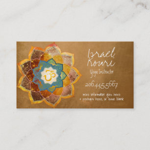 Golden Om Flower Mandala Design Gold Business Card