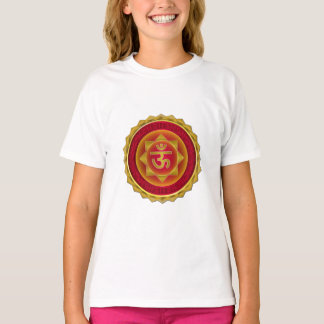 Golden Om Mandala Hindu Spiritual Sticker T-Shirt
