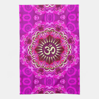 Golden OM Modern Pink Floral Batik Cloth Banner