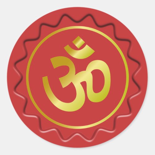 Golden Om Sign Red Wax Seal
