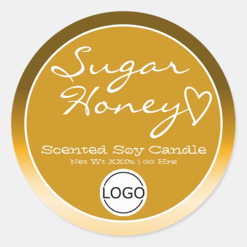 Golden Ombre Circle Logo Template Soy Candle Label
