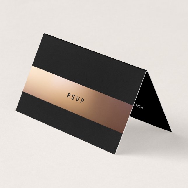 Golden Ombré, Modern Photo RSVP Card (Front)