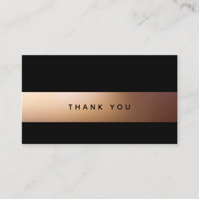 Golden Ombré, Modern Thank You Card (Front)
