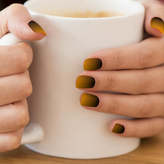 Golden Ombre Nail Decals (Insitu - Mug)