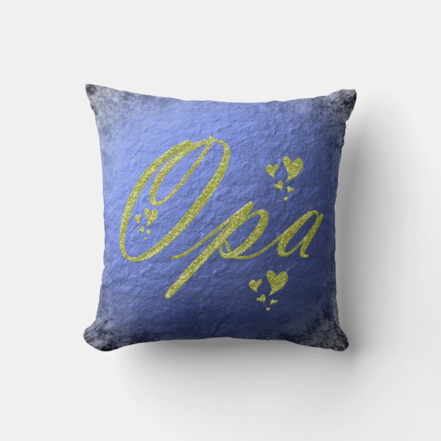golden opa text throw pillow (Front)