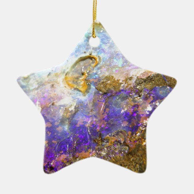 Golden Opal Ceramic Ornament (Front)