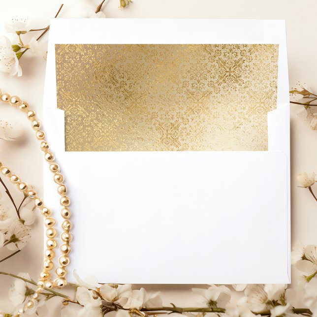 Golden Opulence Damask Envelope Liner (Creator Uploaded)