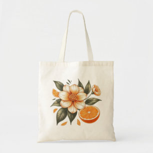Golden Orange Blossom with orange Tote Bag