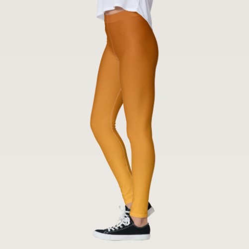 Golden Orange Burnt Orange Golden Brown Leggings