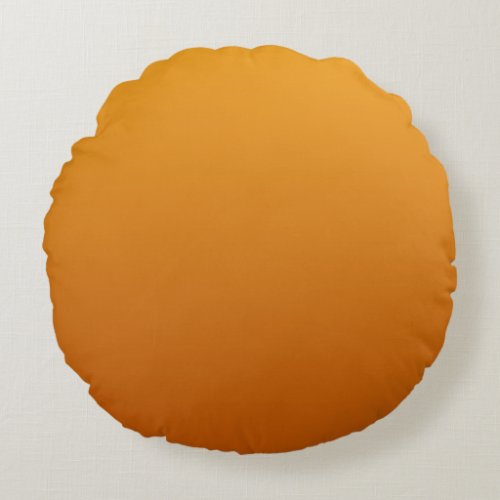 Golden Orange Burnt Orange Golden Brown Round Pillow