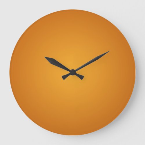 Golden Orange Burnt Orange Rustic Cheerful Large Clock