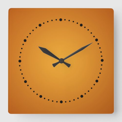 Golden Orange Burnt Orange Rustic Cheerful Square Wall Clock