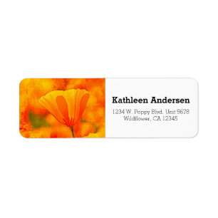 Golden Orange California Poppy "Land Of Orange" Label