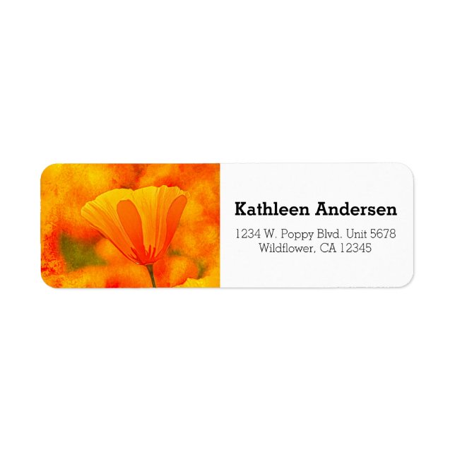 Golden Orange California Poppy "Land Of Orange" Label (Front)