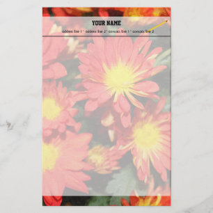 Golden,orange color daisy flowers. stationery