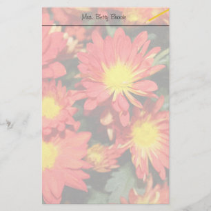 Golden,orange color daisy flowers. stationery