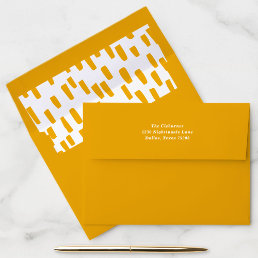 Golden Orange Dashing Return Address Envelope