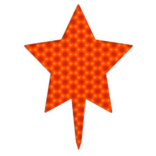 Golden Orange Honeycomb Hexagon Pattern Cake Topper