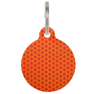 Golden Orange Honeycomb Hexagon Pattern Pet ID Tag