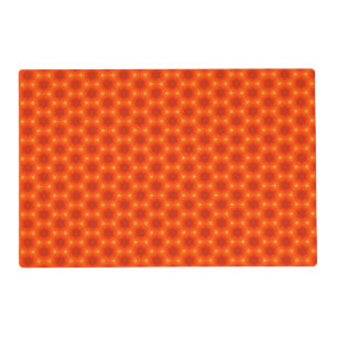 Golden Orange Honeycomb Hexagon Pattern Placemat