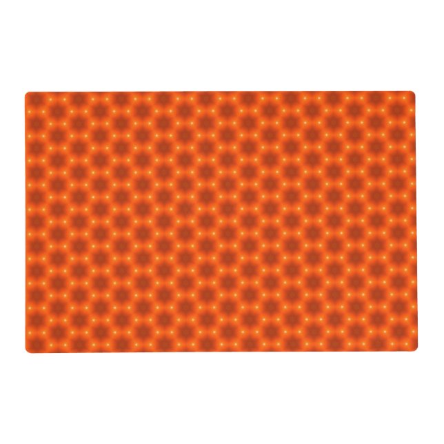 Golden Orange Honeycomb Hexagon Pattern Placemat (Back)