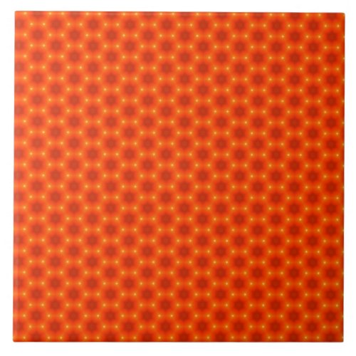 Golden Orange Honeycomb Hexagon Pattern Tile
