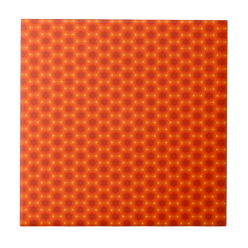 Golden Orange Honeycomb Hexagon Pattern Tile