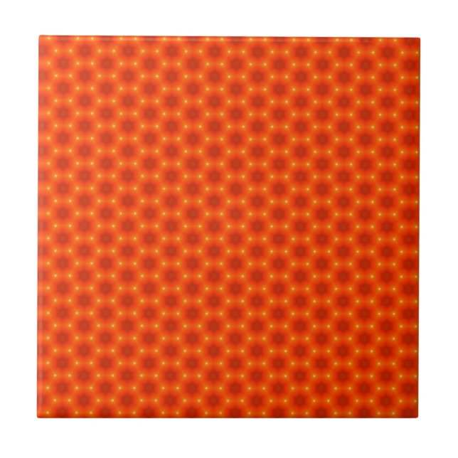 Golden Orange Honeycomb Hexagon Pattern Tile (Front)