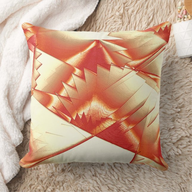 Golden orange to beige, extreme rough digitalized throw pillow (Blanket)