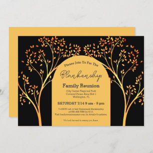 Golden Orange Tree Family Reunion Invitation