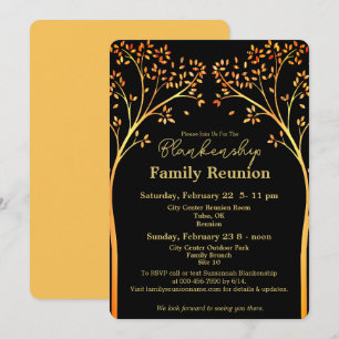 Golden Orange Tree Family Reunion Invitation