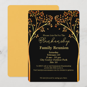 Golden Orange Tree Family Reunion Invitation