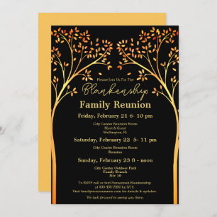 Golden Orange Tree Family Reunion Invitation