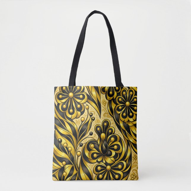 Golden Orbit Bloom   Tote Bag (Front)