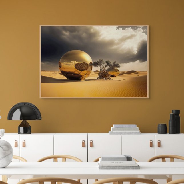 Golden Orbs in the Desert Storm Canvas Print (Creator Uploaded)
