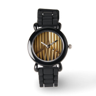 Golden organ pipes watch