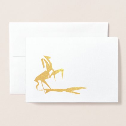 golden origami horse foil card