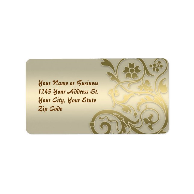 golden ornament address label (Front)